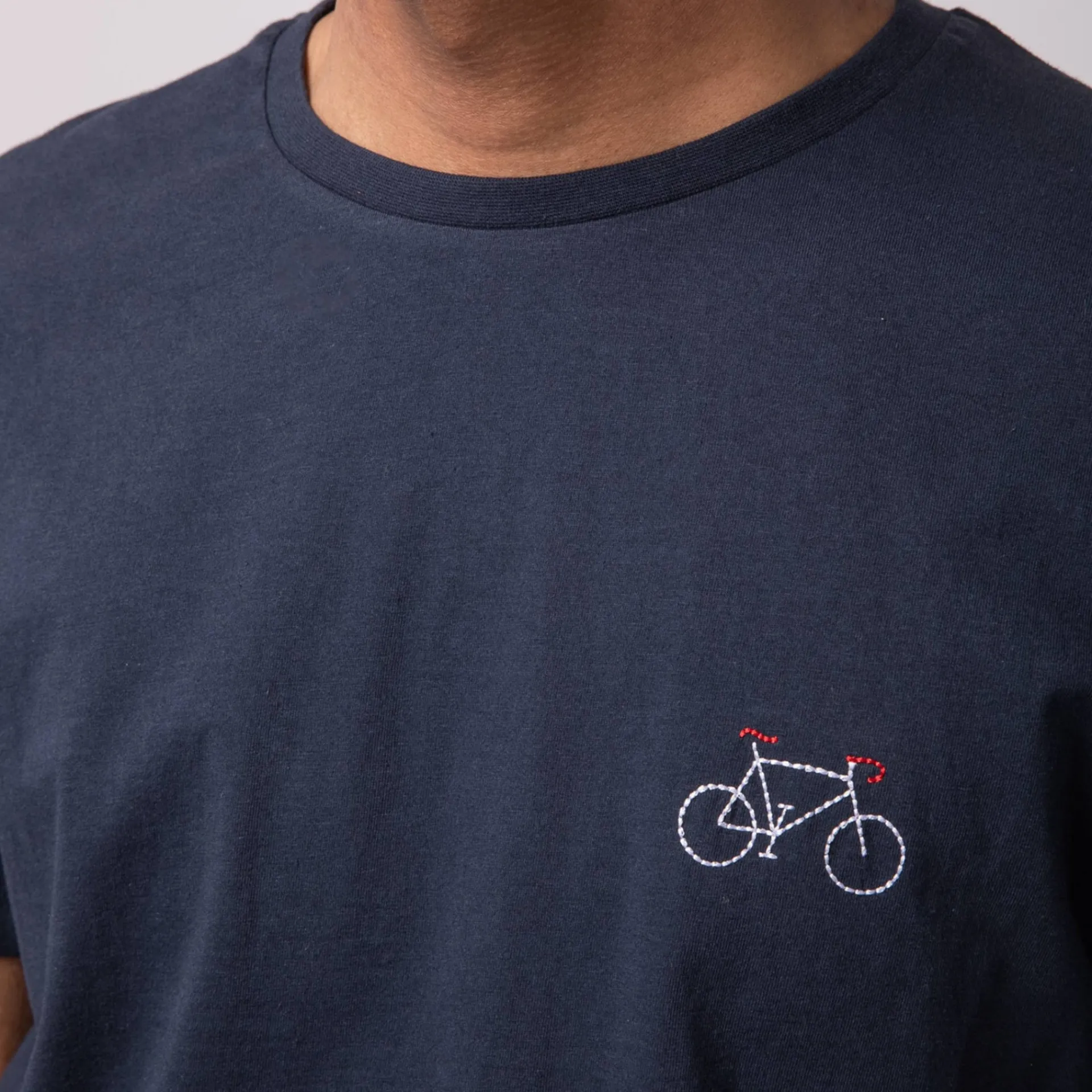 T-Shirts*FAGUO T-Shirt Col Rond Bleu Marine Brode Velo
