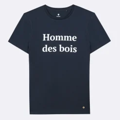 T-Shirts*FAGUO T-Shirt Col Rond Bleu Marine Homme Des Bois