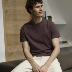 T-Shirts*FAGUO T-Shirt Col Rond Bordeaux Fonce Broderie Velo