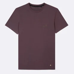 T-Shirts*FAGUO T-Shirt Col Rond Bordeaux Fonce Broderie Velo