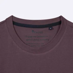 T-Shirts*FAGUO T-Shirt Col Rond Bordeaux Fonce Broderie Arbre
