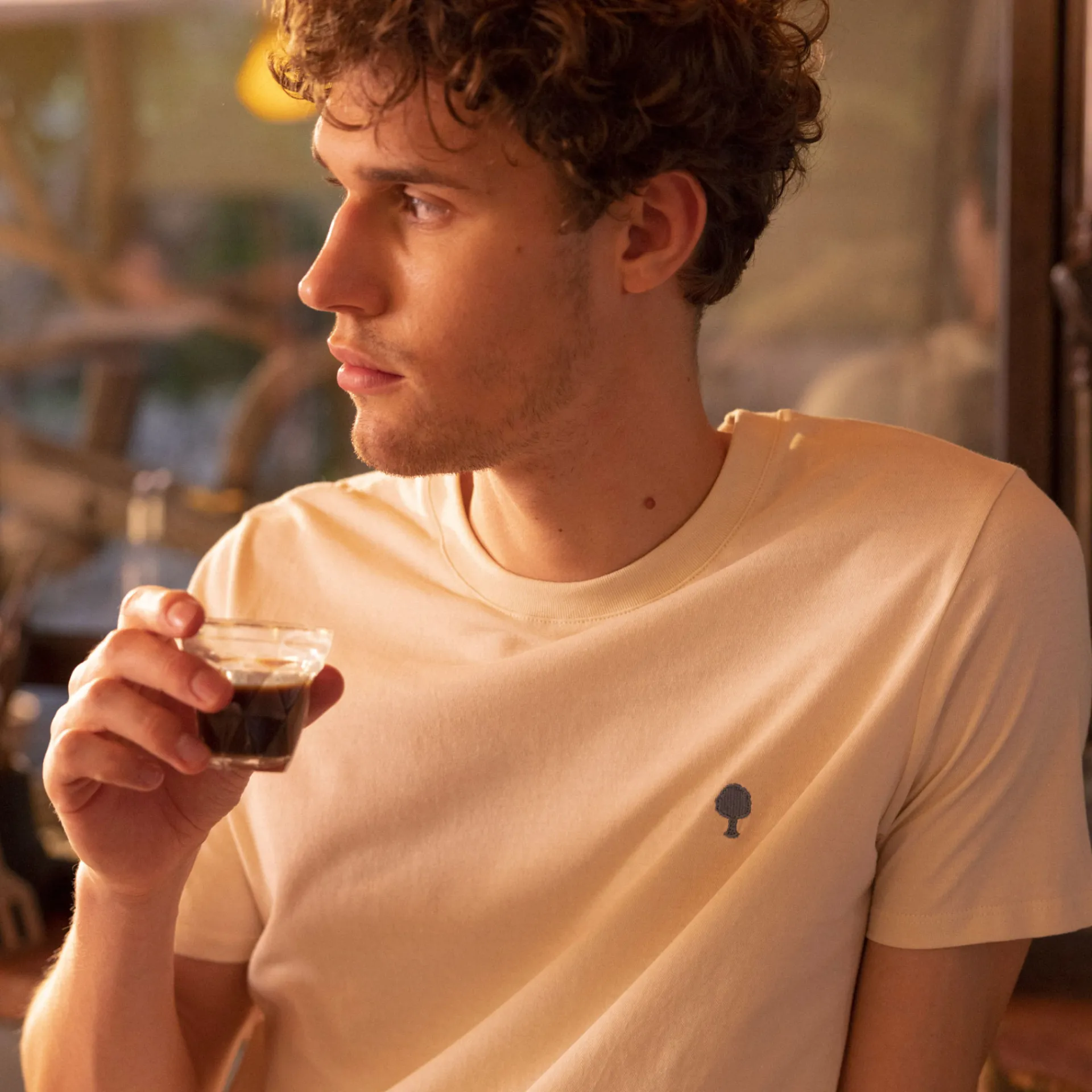 T-Shirts*FAGUO T-Shirt Col Rond Ecru