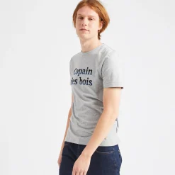 T-Shirts*FAGUO T-Shirt Col Rond Gris Chine Homme Des Bois