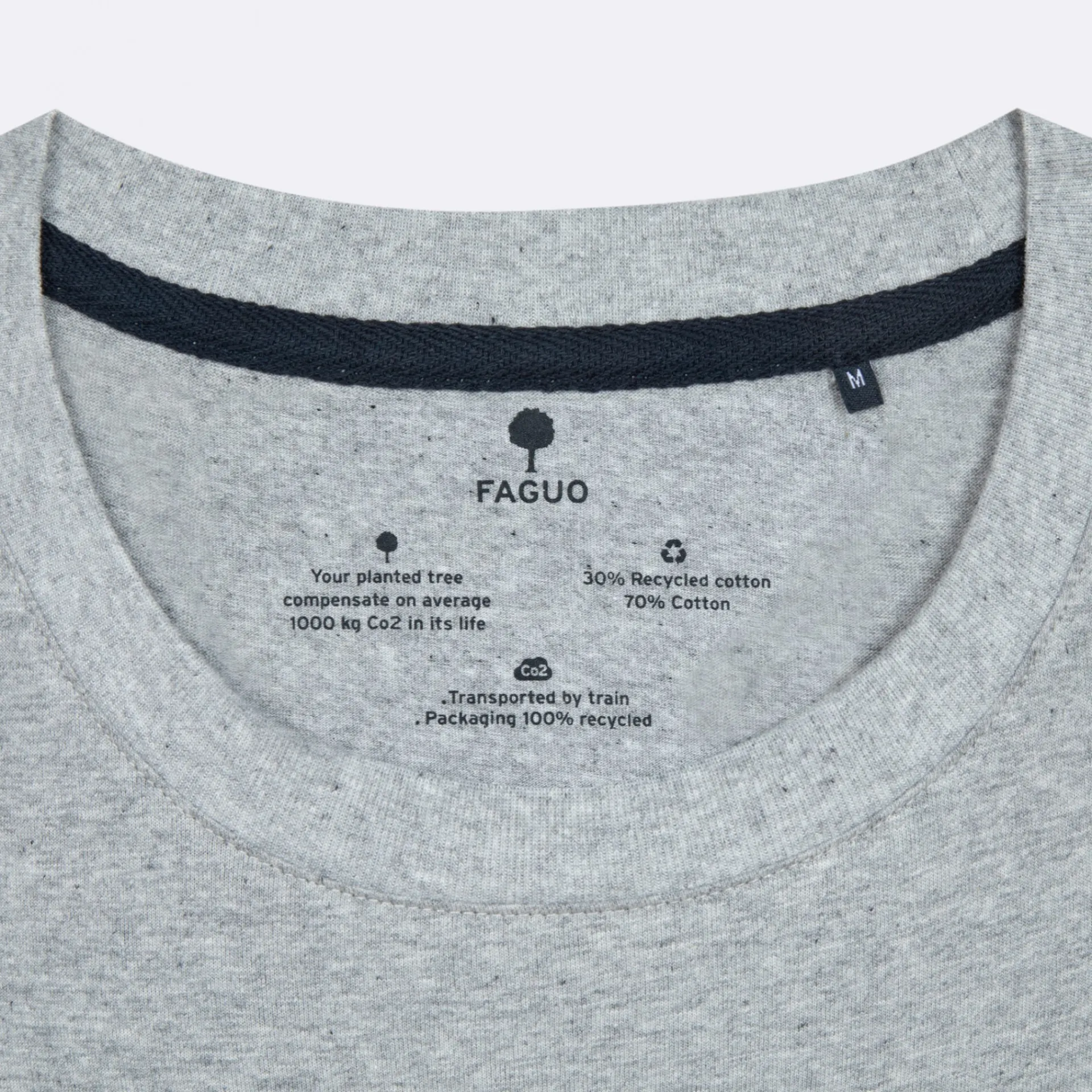 T-Shirts*FAGUO T-Shirt Col Rond Gris Chine Homme Des Bois