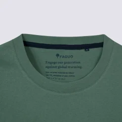 T-Shirts*FAGUO T-Shirt Col Rond Vert Broderie Velo