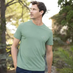 T-Shirts*FAGUO T-Shirt Col Rond Vert Clair Velo Multicolore