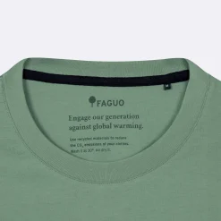 T-Shirts*FAGUO T-Shirt Col Rond Vert Clair Velo Multicolore