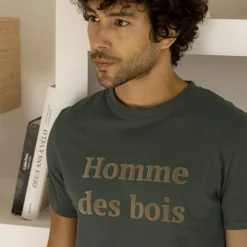 T-Shirts*FAGUO T-Shirt Col Rond Vert Fonce Homme Des Bois