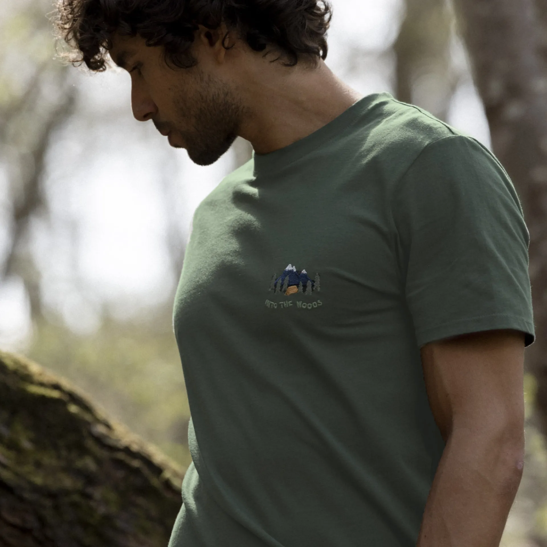 T-Shirts*FAGUO T-Shirt Col Rond Vert Fonce Into The Woods