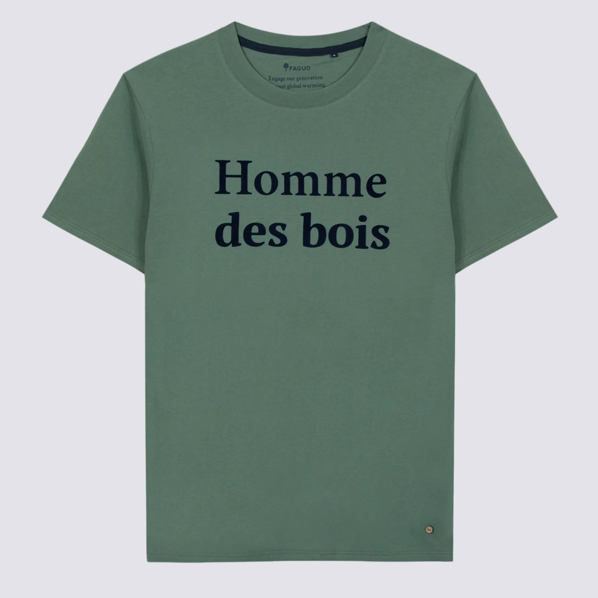 T-Shirts*FAGUO T-Shirt Col Rond Vert Homme Des Bois