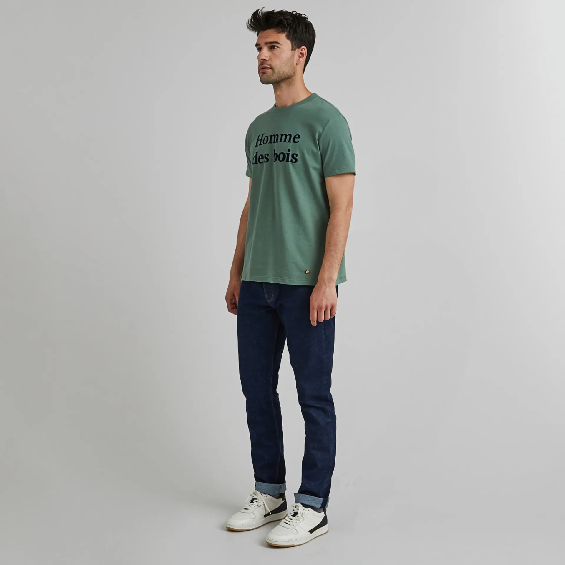 T-Shirts*FAGUO T-Shirt Col Rond Vert Homme Des Bois