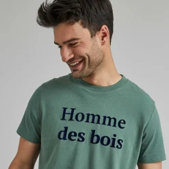 T-Shirts*FAGUO T-Shirt Col Rond Vert Homme Des Bois