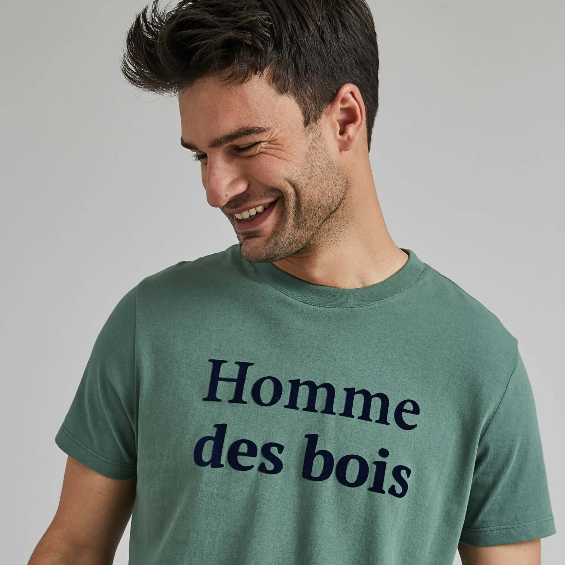 T-Shirts*FAGUO T-Shirt Col Rond Vert Homme Des Bois