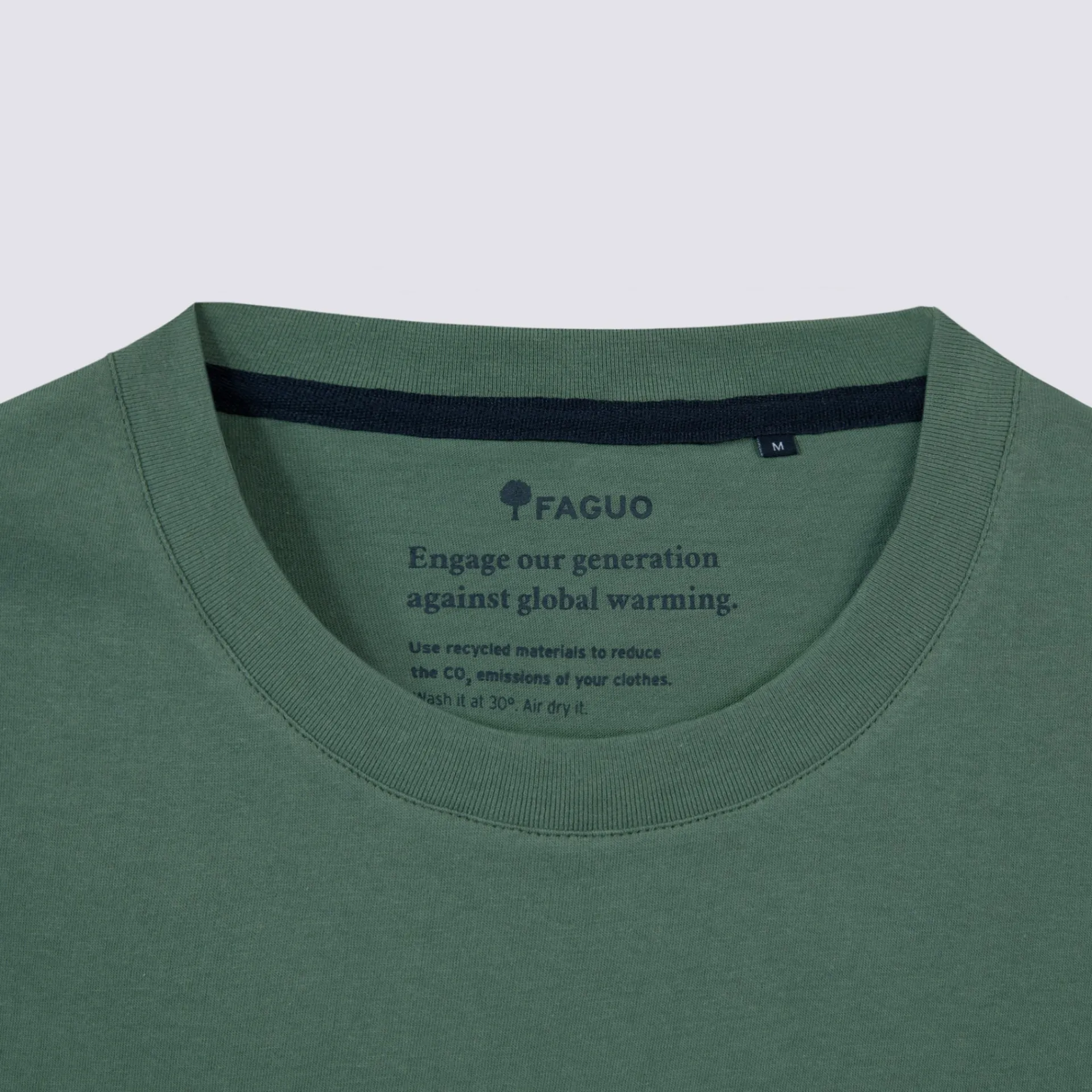 T-Shirts*FAGUO T-Shirt Col Rond Vert Homme Des Bois