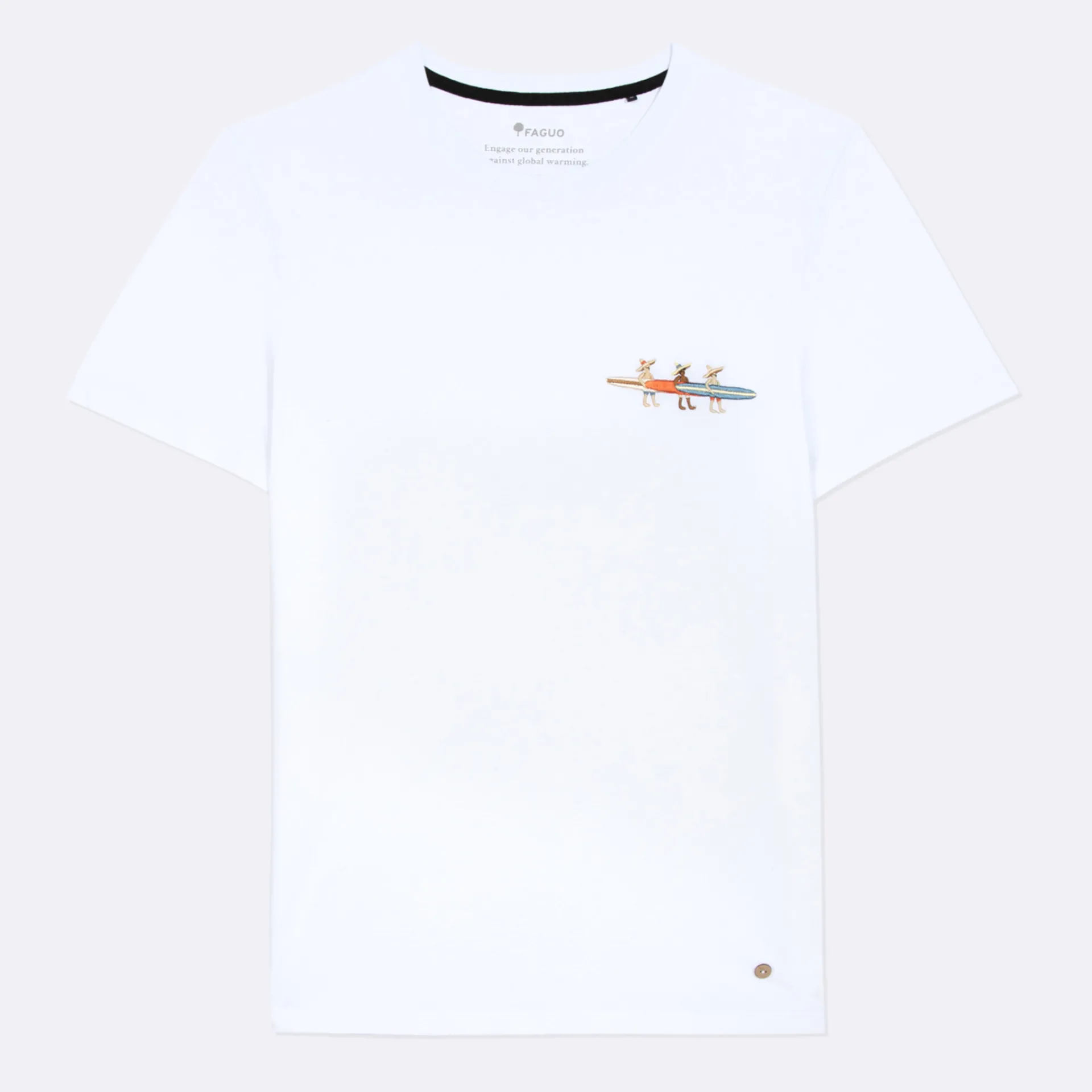 T-Shirts*FAGUO T-Shirt En Coton Recycle "Surf" Blanc
