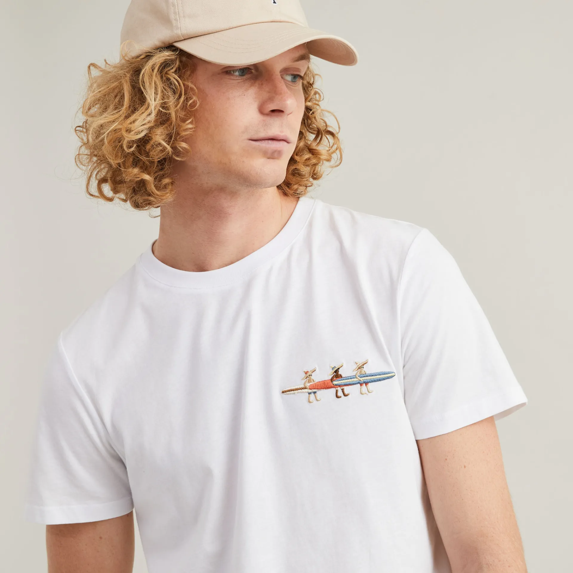 T-Shirts*FAGUO T-Shirt En Coton Recycle "Surf" Blanc