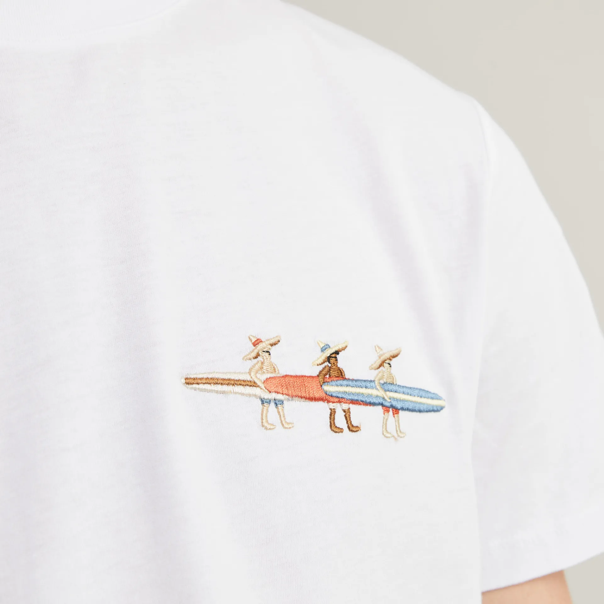 T-Shirts*FAGUO T-Shirt En Coton Recycle "Surf" Blanc