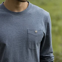 T-Shirts*FAGUO T-Shirt Manches Longues Bleu Gris