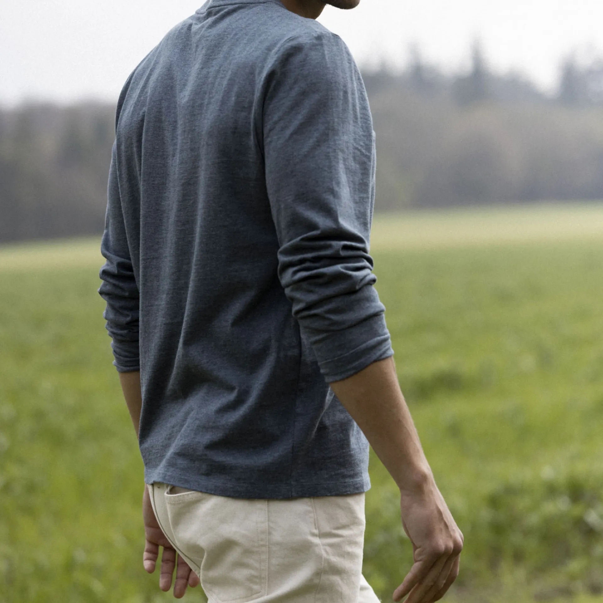 T-Shirts*FAGUO T-Shirt Manches Longues Bleu Gris