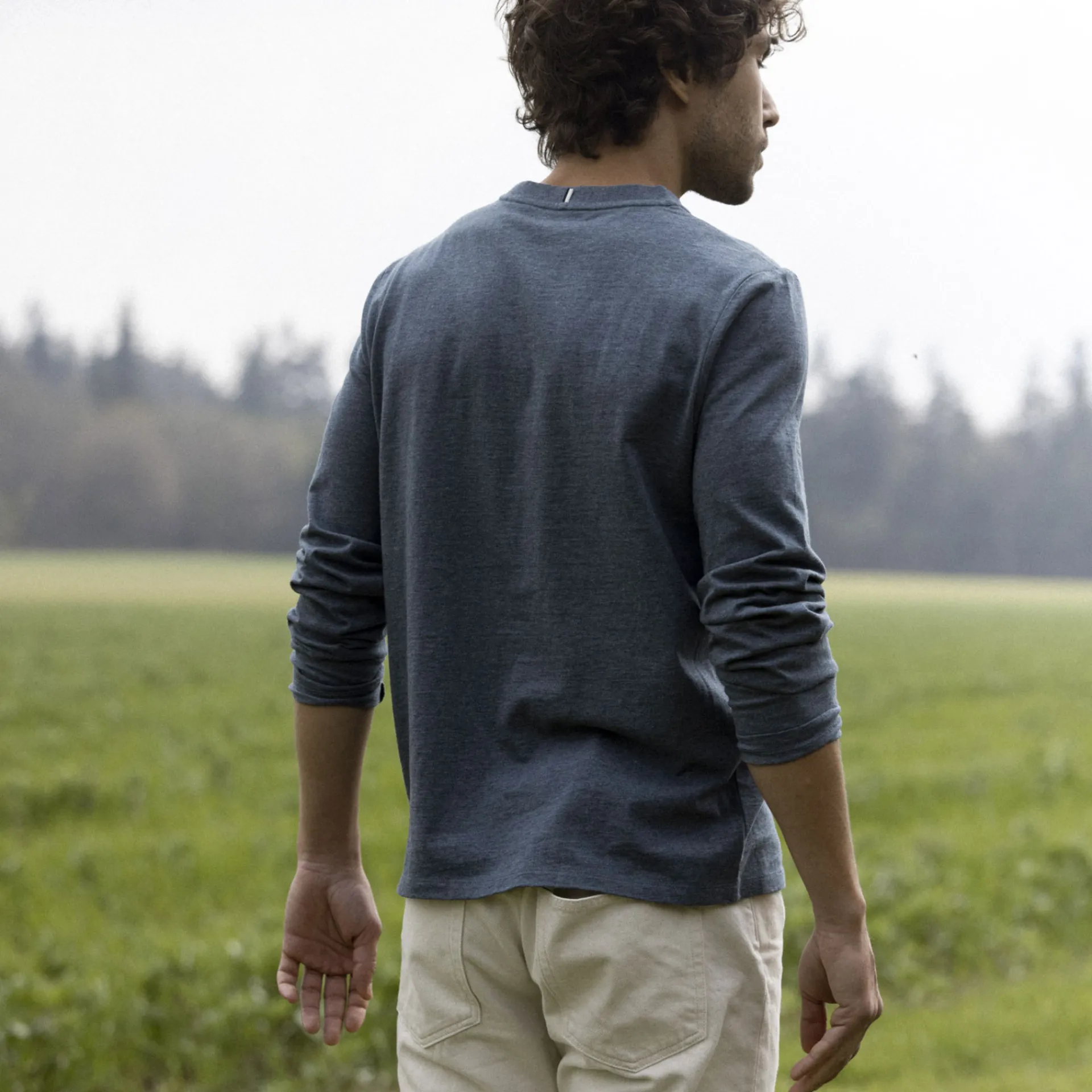 T-Shirts*FAGUO T-Shirt Manches Longues Bleu Gris