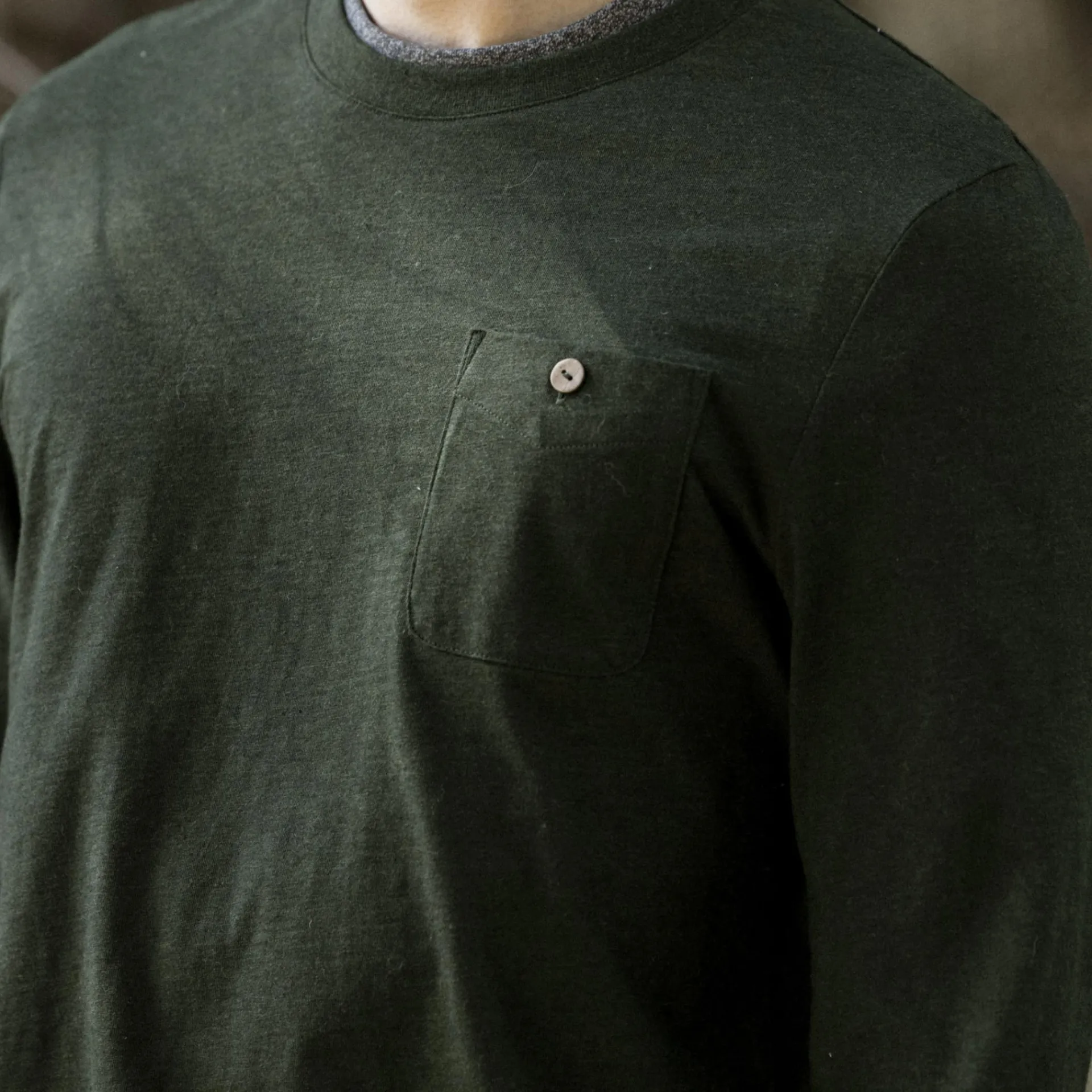 T-Shirts*FAGUO T-Shirt Manches Longues Vert Fonce